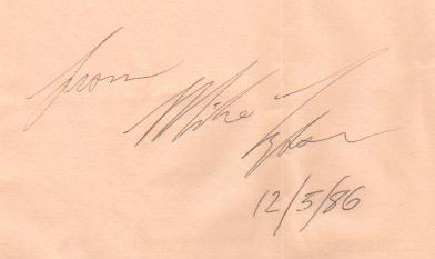 A vintage autograph of heavyweight champion Mike Tyson